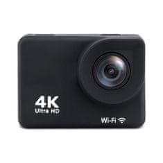 Sportovní kamera 4K Full HD Wi-Fi 16Mpx vodotěsná širokoúhlá + příslušenství černé