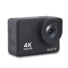 HURTEL Sportovní kamera 4K Full HD Wi-Fi 16Mpx vodotěsná širokoúhlá + příslušenství černé