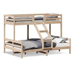 shumee Patrová postel 80 x 200/140 x 200 cm masivní borové dřevo