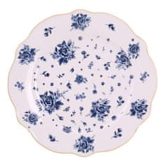 Clayre & Eef porcelánový dezertní talíř BLUE ROSE BLOOMING, 20 cm