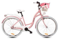 Goetze COLOURS dámské jízdní kolo, kola 28”, výška 160-185 cm, 3-rychlostní, růžové bílé kola