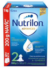 Nutrilon 2 Advanced pokračovací kojenecké mléko 6x 1 kg, 6+