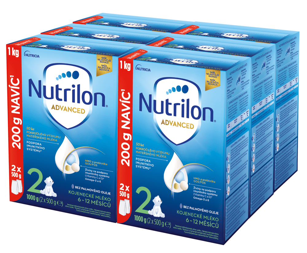 Levně Nutrilon 2 Advanced pokračovací kojenecké mléko 6x 1 kg, 6+