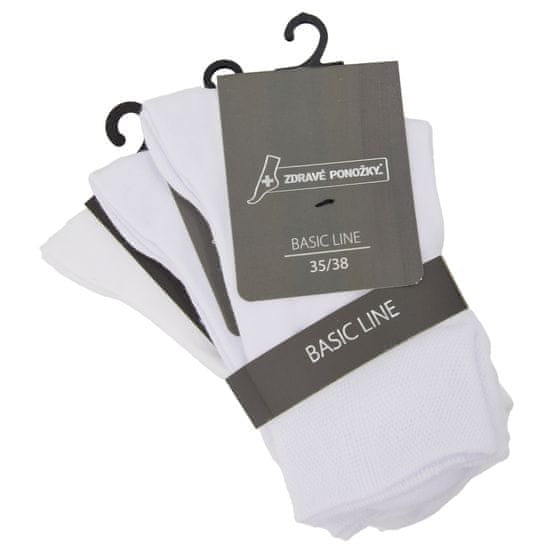 Zdravé Ponožky dámské jednobarevné bavlněné ponožky s jemným svěrem 61100 3pack