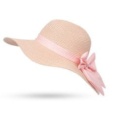Aleszale Dámský slaměný klobouk na léto, pastel - Pudrově růžová