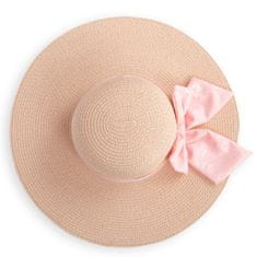 Aleszale Dámský slaměný klobouk na léto, pastel - Pudrově růžová