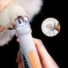 Netscroll Strihač pazourů pro domácí zvířata s LED světlem, nůžky na stříhání pazourů, bezpečné a tiché, kleště jsou ideálním nástrojem pro péči o psy, kočky, křečky, lupa, zásobník, PawGloTrim
