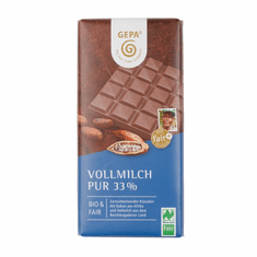 Gepa Fairtrade mléčná čokoláda 33% 100g