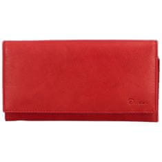 Delami Velká dámská kožená peněženka Stefano, červená