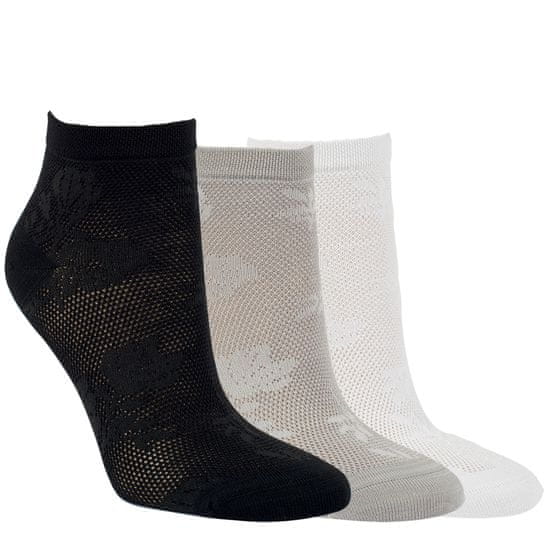 RS dámské krajkové bambusové jednobarevné kotníkové ponožky 1528424 3pack