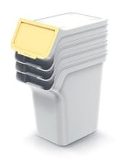 Prosperplast Odpadkový koš STACKBOX Q popelavě šedý, objem 4 x 20l