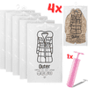 Shopdbest Závěsné tašky: (4 kusy): prostorově úsporné skladování oblečení + pumpička zdarma.