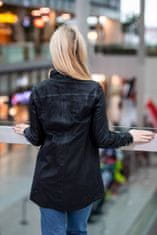 Gipsy Dámský černý kožený kabátek- prodloužená oversize košile G2WMahi