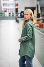Gipsy Dámský zelený kožený kabátek- prodloužená oversize košile G2WMarcy