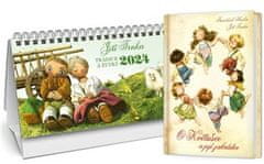 Trnkův stolní kalendář 2024 + O Květušce a její zahrádce - Klára Trnková kalendář + kniha