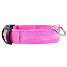 IZMAEL Svítící obojek pro psa s USB nabíjením-Růžová/XS KP30736