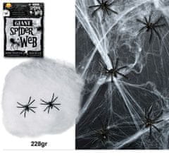 Pavučina bílá s 4 pavouky - Halloween - 228 g