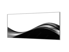Glasdekor Ochranná deska černo bílá abstraktní vlna - Ochranná deska: 52x60cm, Lepení na zeď: S lepením na zeď
