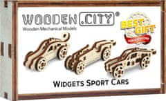 Wooden city 3D puzzle mini sada Widgets: Sportovní auta 42 dílků