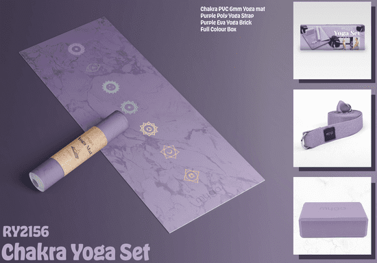 Yoga Design Lab Sada Na Jógu Myga Chakra Yoga Set: Podložka, Kostka, Popruh