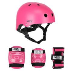 Nils Extreme helma s chrániči MR290+H230 růžová velikost M