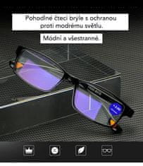 Tom Martin Dioptrické čtecí brýle OPTIC, černé, +1,50 GLA101