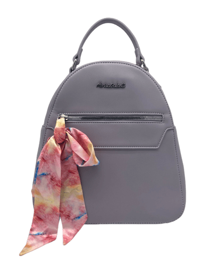Marina Galanti backpack Květa – městský batoh v barvě lila s ozdobnou stuhou