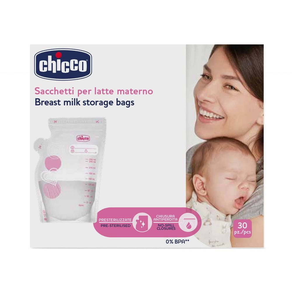 Levně Chicco Sáčky na mateřské mléko 250 ml 30 ks