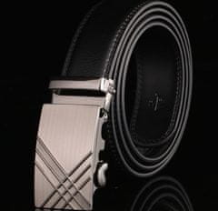 Camerazar Automatický opasek z ekokůže, černý, šířka 3,5 mm, délka 131 cm