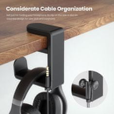 Headphone Hanger 360 Degree Rotation Black