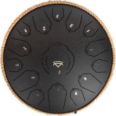 Veles-X Tongue Drum Steel 14 inch 15 Notes Obsidian