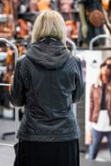 Gipsy Černá kožená bunda s kapucí SKERRY DB, velké velikosti