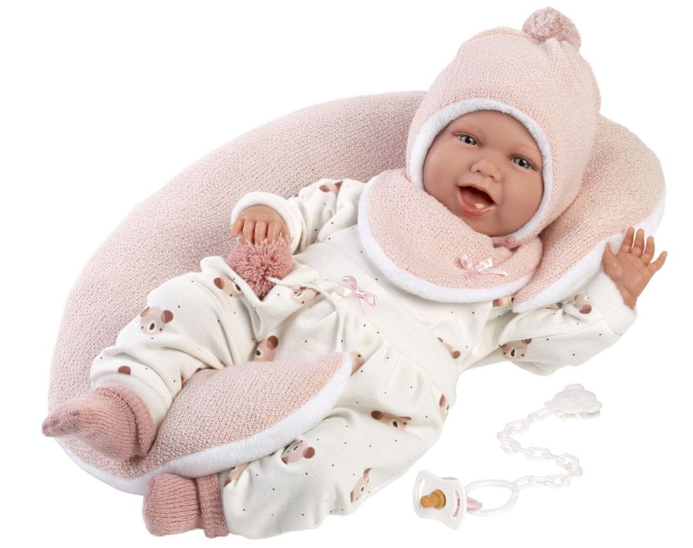 Levně Llorens 74104 New Born - realistická panenka miminko se zvuky a měkkým látkovým tělem - 42 cm