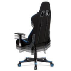 Autronic Kancelářská židle, modrá-černá látka, houpací mech, plastový kříž