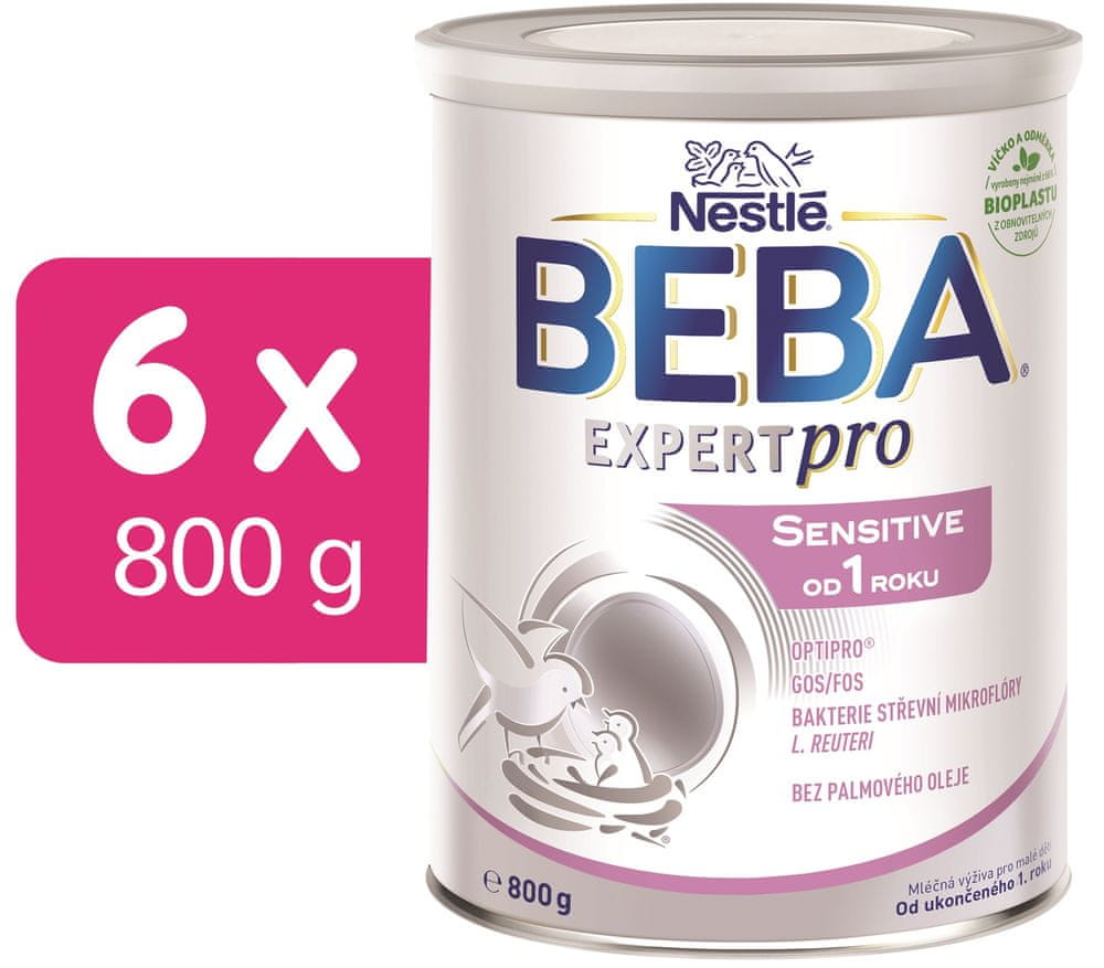Levně BEBA EXPERTpro SENSITIVE mléčná výživa pro malé děti, od ukončeného 1. roku, 6 x 800 g
