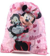 CurePink Batoh pytlík gym bag Disney|Minnie Mouse: Love Cats (32 x 41 cm)