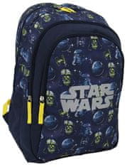 CurePink Školní batoh Star Wars|Hvězdné války: Darth Vader (objem 26 litrů|32 x 44 x 20 cm) modrý polyester