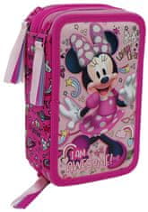 CurePink Školní pouzdro Disney|Mickey Mouse: Minnie (13 x 20 x 6 cm)
