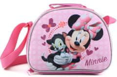 CurePink Taška na svačinu Disney|Minnie Mouse: Love Cats (27 x 20 x 9 cm)