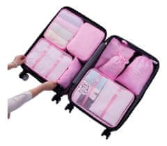 T-class® Organizér do kufru 8ks (růžová)