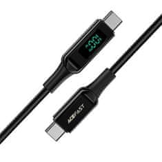 AceFast Kabel USB-C na USB-C Acefast C6-03 s displejem, 100 W, 2 m (černý)