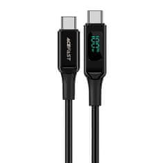 AceFast Kabel USB-C na USB-C Acefast C6-03 s displejem, 100 W, 2 m (černý)