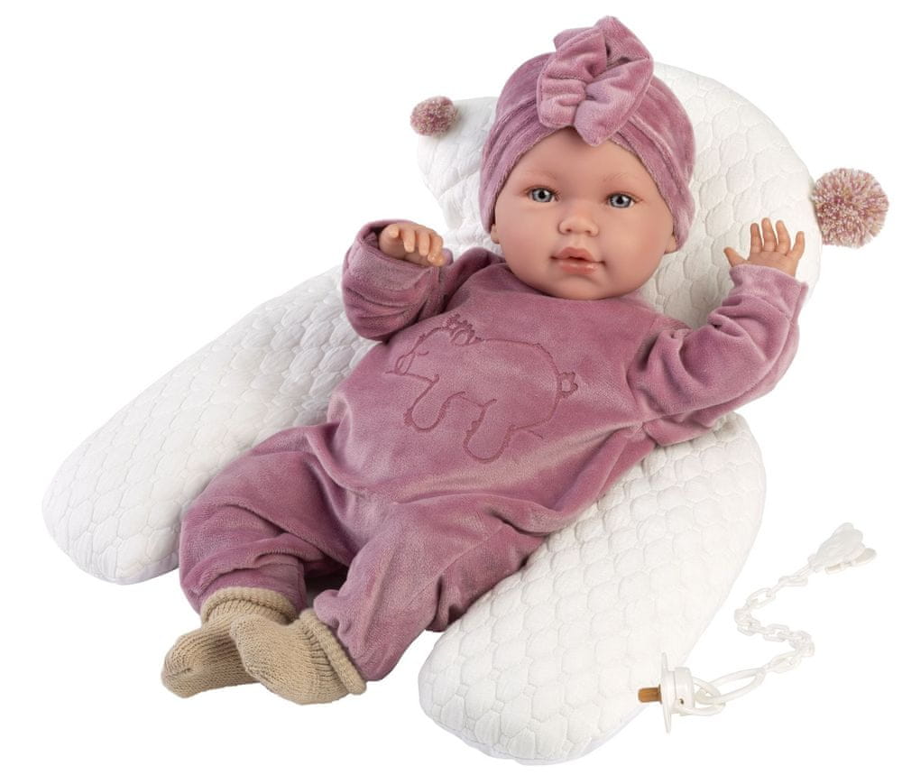 Levně Llorens 74118 New Born - realistická panenka miminko se zvuky a měkkým látkovým tělem - 42 cm