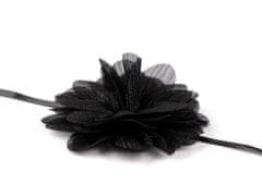 Kraftika 1ks (10,5 cm) černá lesk náhrdelník květ gotický / ozdoba