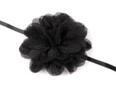 Kraftika 1ks (10,5 cm) černá lesk náhrdelník květ gotický / ozdoba