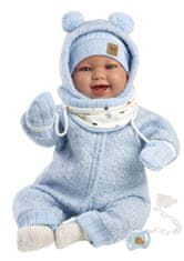 Llorens 84479 New Born- realistická panenka miminko se zvuky a měkkým látkovým tělem - 44 cm