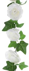 Santex Girlanda Bílé růže s listy 180cm