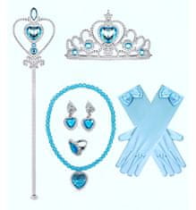 EXCELLENT Duhový plášť pro princeznu - Modrá sada šperků