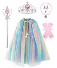 EXCELLENT Duhový plášť pro princeznu - Růžová sada šperků