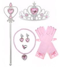 EXCELLENT Duhový plášť pro princeznu - Růžová sada šperků